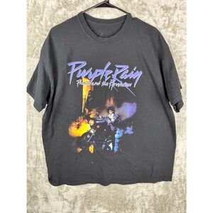 Purple Rain T-Shirt XL Black Prince And The Revolution Graphic Print Tee